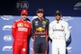 Sebastian Vettel, Max Verstappen und Lewis Hamilton 2019