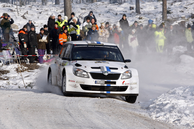 Ogier im Skoda Fabia in Schweden