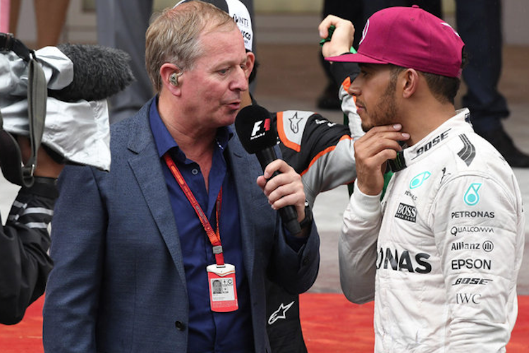 Martin Brundle mit Lewis Hamilton