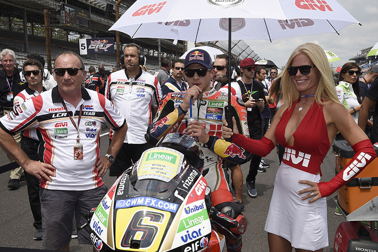 Auf dem Startplatz in Indy: Stefan Bradl mit Papa Helmut