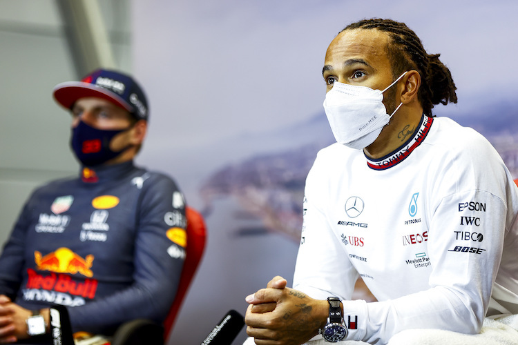 Lewis Hamilton und Max Verstappen