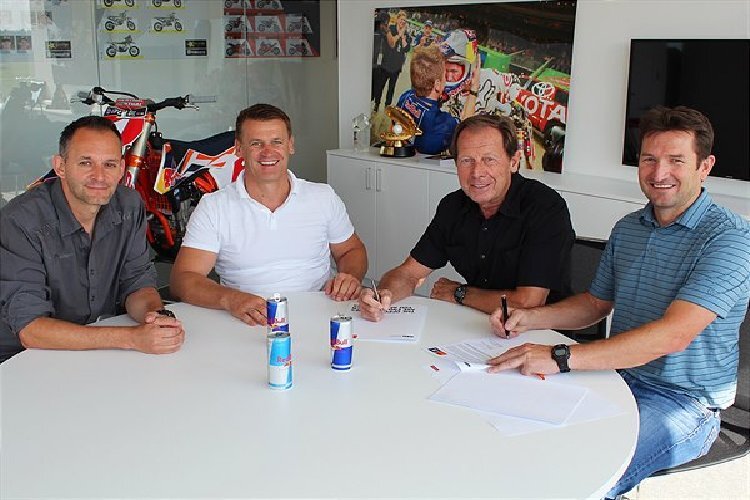 KTM-Familienbild: Jonas, Beirer, De Coster und Harrison (v.l.)