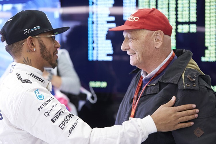 Lewis Hamilton mit Niki Lauda