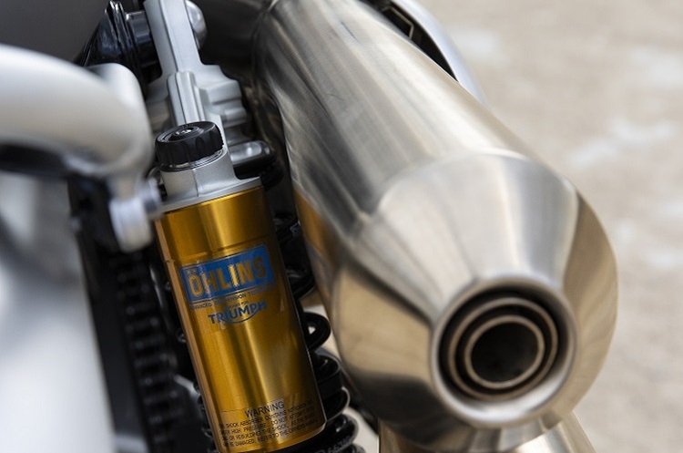 Am 2026er Jahrgang der Triumph Scrambler 1200XE wieder verbaut: Federbeine von Öhlins