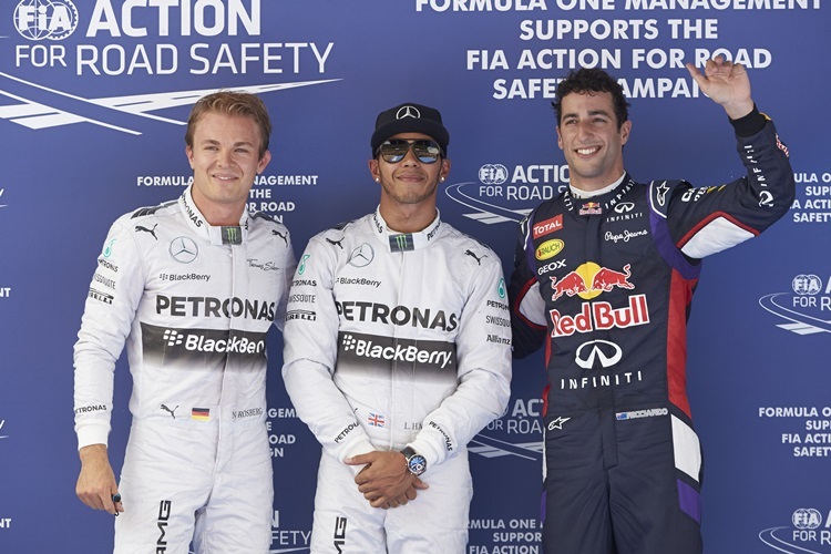 Die schnellsten Drei - Lewis Hamilton, Nico Rosberg und Daniel Ricciardo