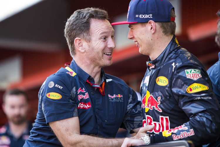 Christian Horner mit Max Verstappen