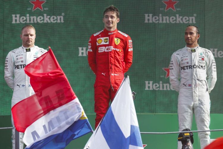 Valtteri Bottas, Charles Leclerc & Lewis Hamilton