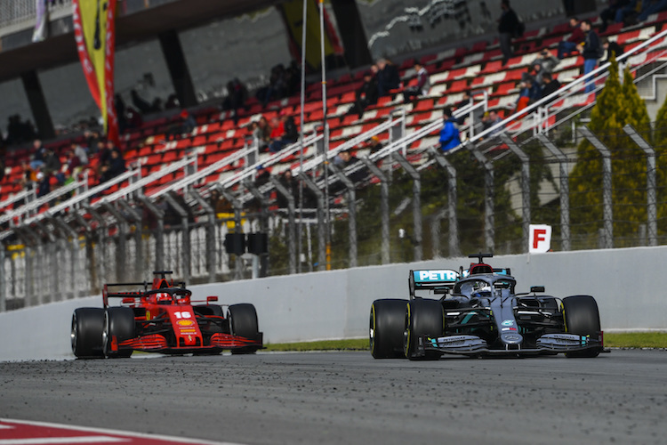 Valtteri Bottas vor Charles Leclerc