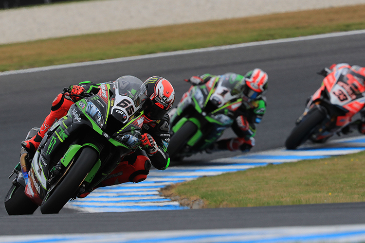 So sah es lange aus: Tom Sykes vor Jonathan Rea und Marco Melandri