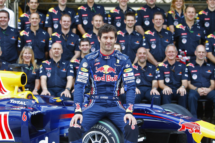 Mark Webber und das Red Bull Racing Team