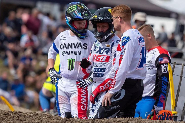 Ryan Villopoto, Mike Brown und Mel Pocock (dahinter versteckt Zach Osborne)