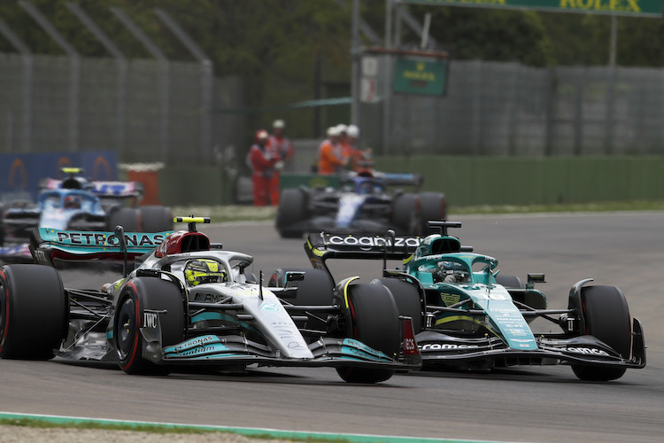 Lewis Hamilton konnte im Sprintrennen an Lance Stroll vorbeiziehen