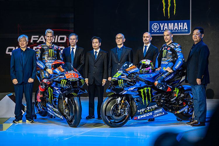 Das Yamaha Werksteam 2023 mit Franco Morbidelli und Fabio Quartararo 