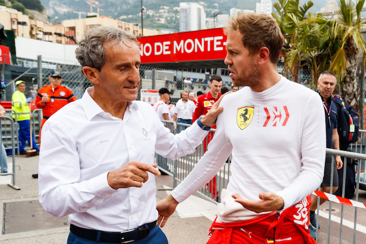 Alain Prost und Sebastian Vettel in Monaco 2019