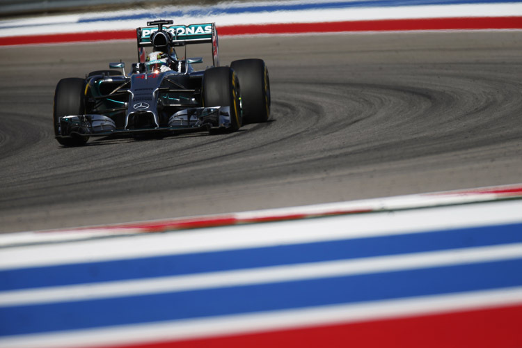 Lewis Hamilton stellte mit 1:39,085 min die Tages-Bestzeit am Trainingsfreitag in Austin auf