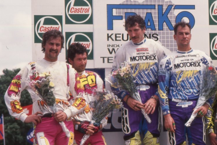 Treten in Originalbesetzung an: Martin Gölz, Hans-Rudolf Stettler, Andreas Fuhrer, Adrian Käser (v.l.) in Betekom/B 1993