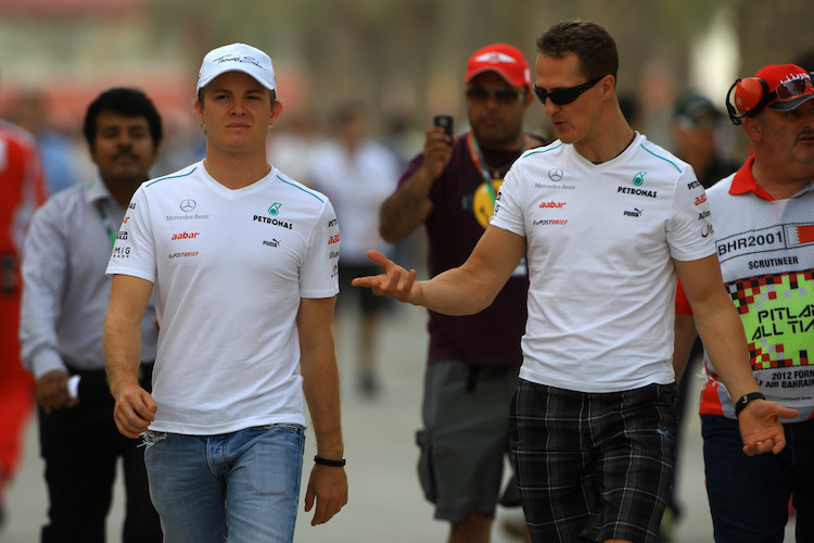 Psychologische Kriegsführung: Nico Rosberg und Michael Schumacher