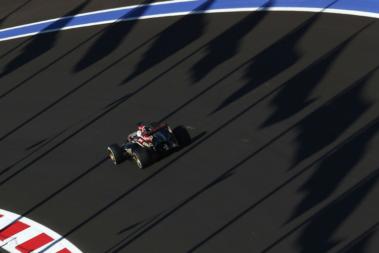 Lotus-Pilot Romain Grosjean: «Heute war es sehr schwierig, die nötige Haftung zu finden, was das Fahren enorm erschwert hat»