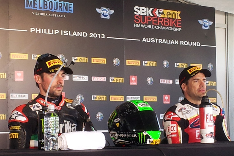 Eugene Laverty (li.) und Carlos Checa