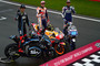 Die Weltmeister Bagnaia, Márquez und Martin