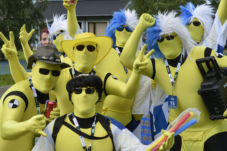 Auch der Rallye-Fanclub der Crash-Test-Dummies war von Latvalas Sieg begeistert