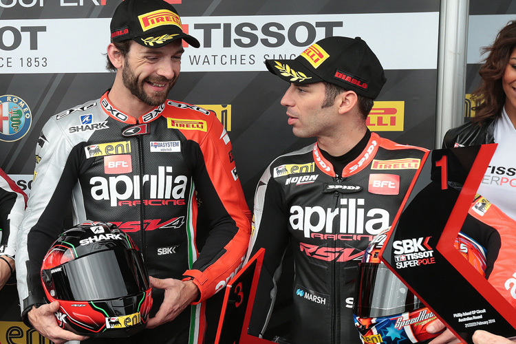 Ein Bild aus besseren Zeiten: Sylvain Guintoli (li.) und Marco Melandri