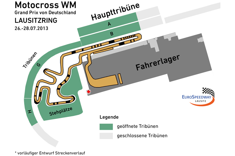 Wie im Stadion: Der provisorische Streckenverlauf