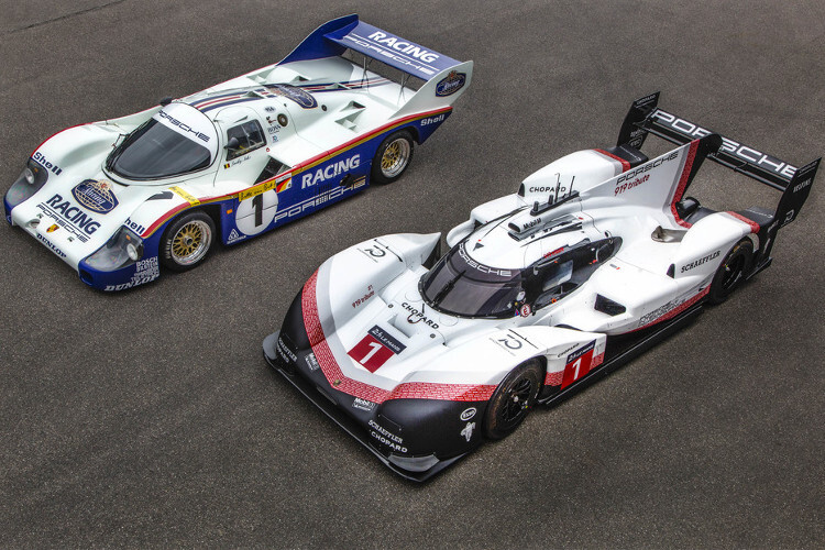 Ruhmreicher Prototypen: Der Porsche 956 C (li.) und der 919 Hybrid