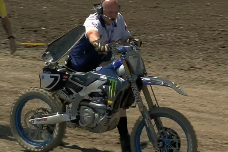 Das Bike von Aaron Plassinger nach dem Crash