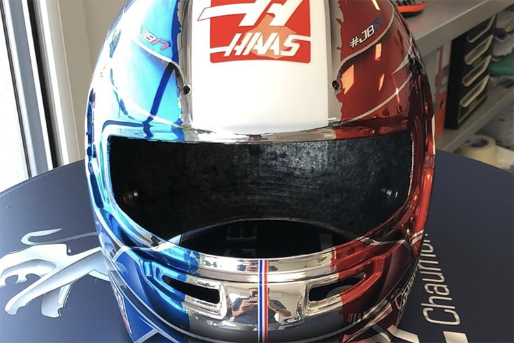 Der neue Helm von Romain Grosjean