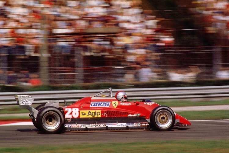 Mario Andretti im Ferrari 1982 in Monza