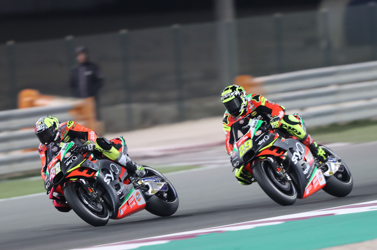 In Katar 2019 waren Aleix Espargaró und Andrea Iannone noch gemeinsam auf der Strecke unterwergs