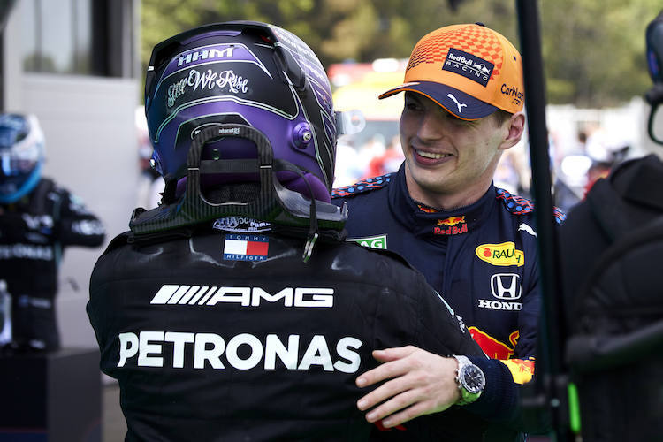 Lewis Hamilton und Max Verstappen