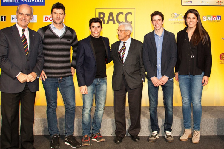Die Márquez-Brüder mit RACC-Präsident Sebastia Salvado