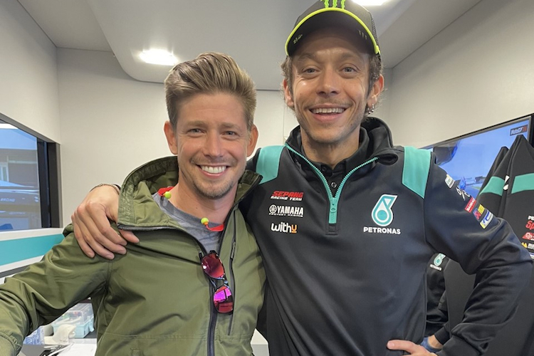 Casey Stoner traf im MotoGP-Fahrerlager auch auf Valentino Rossi