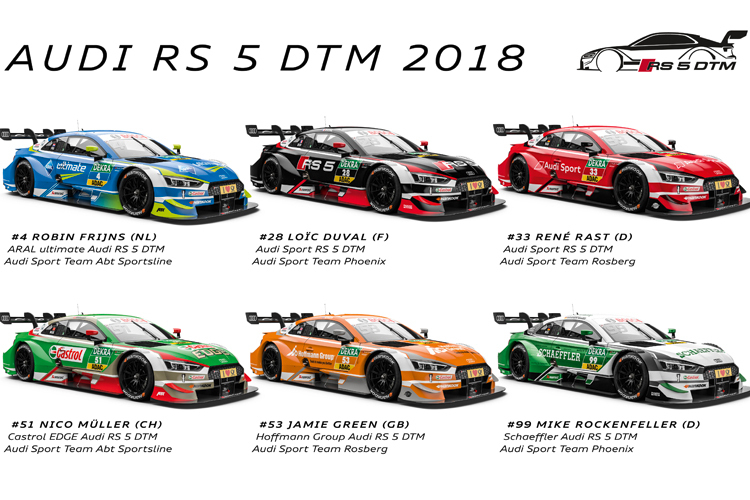 Die sechs Audi für 2018