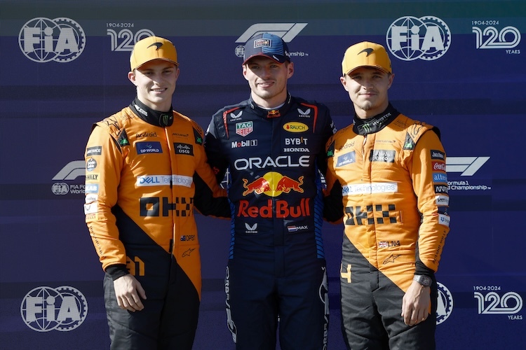 Oscar Piastri, Max Verstappen und Lando Norris