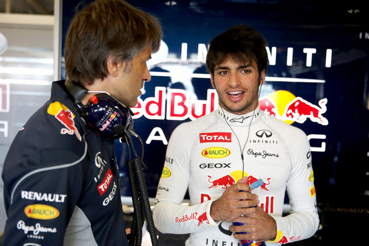 Carlos Sainz bei Testfahrten mit Red Bull Racing