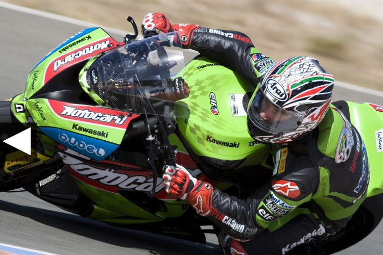 Broc Parkes bei seinem ersten Test für Kawasaki