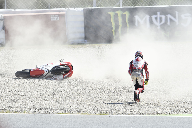 Typisch für die Saison 2014: Crash beim Catalunya-GP
