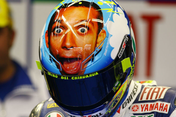 Sein eigenes Gesicht prangte auf dem AGV-Helm von Valentino Rossi