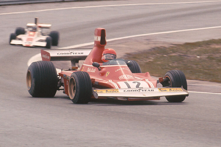 Niki Lauda bei seinem ersten Sieg 1974 in Jarama