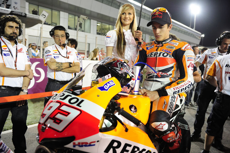 Marc Márquez vor dem Start zum ersten MotoGP-Rennen