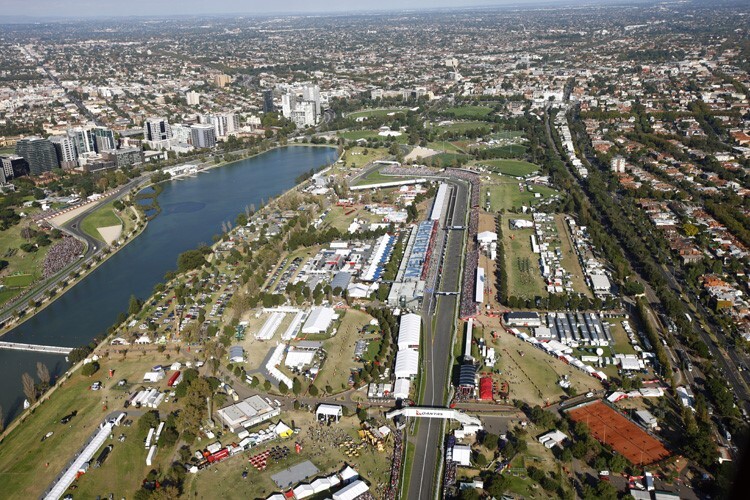 Blick in den Albert-Park von Melbourne