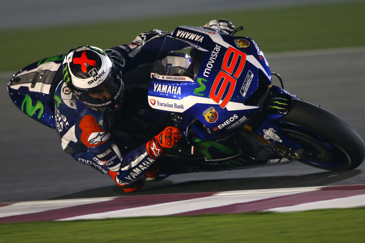 Jorge Lorenzo heute beim Nachttest in Katar