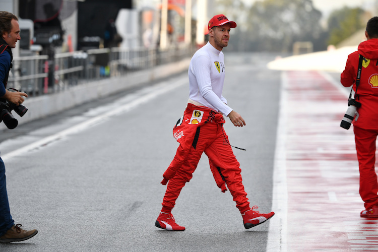 Sebastian Vettel blieb an seinem letzten Barcelona-Testtag nicht fehlerfrei