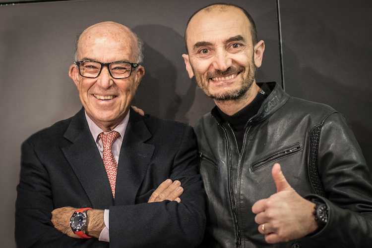 Dorna-CEO Carmelo Ezpeleta und Claudio Domenicali, CEO der Ducati Motor Holding 