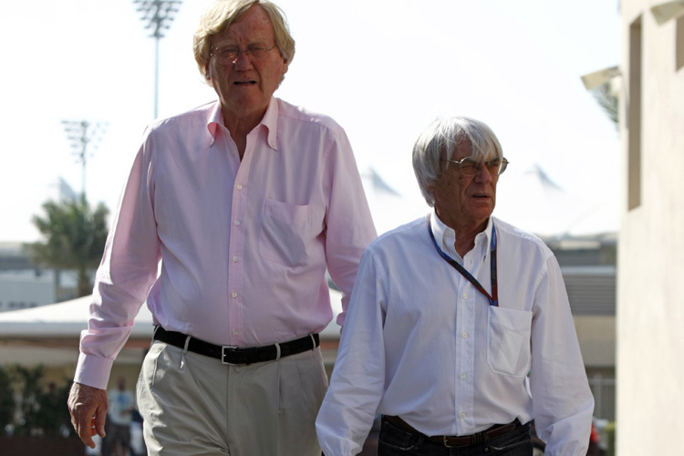 Nur geschäftlich auf Augenhöhe: Ron Walker und Bernie Ecclestone