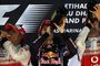 Hamilton und Button (mit Vettel/Mitte) bewerben Santander