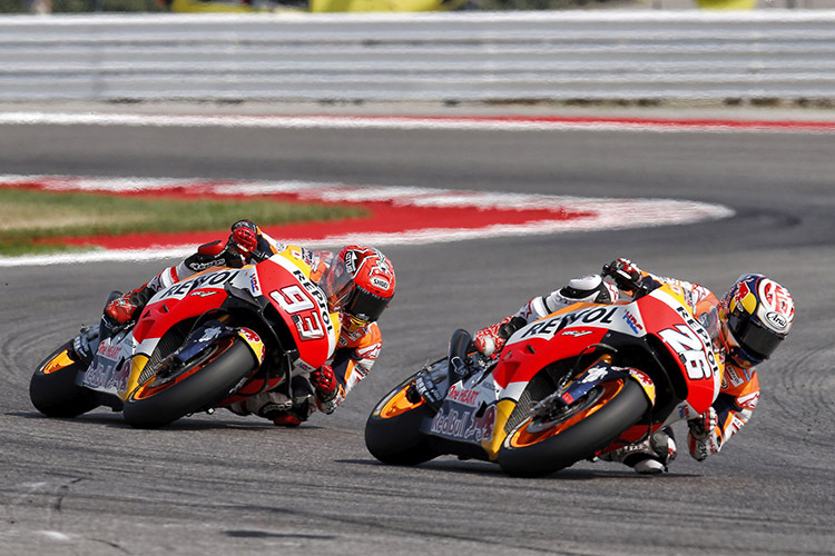 Dani Pedrosa in Misano ohne Winglets an der Honda RC213V, Marc Márquez mit Flügeln an seinem Bike